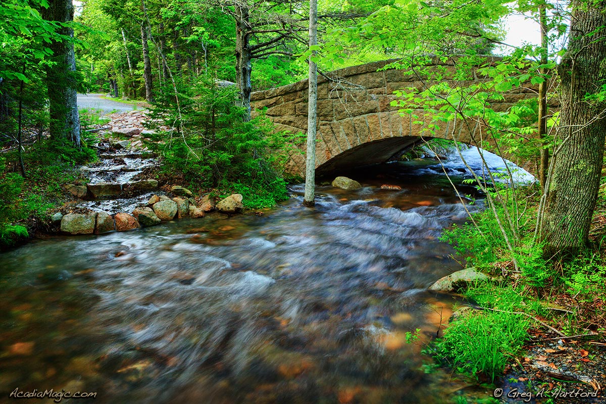 The small Carriage Road Bridge at Jordan Pond