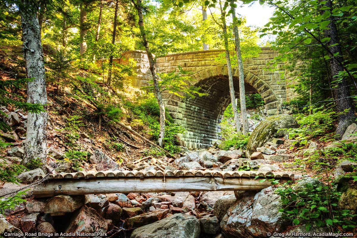 Carriage Road Bridge at Hadlock Falls on MDI