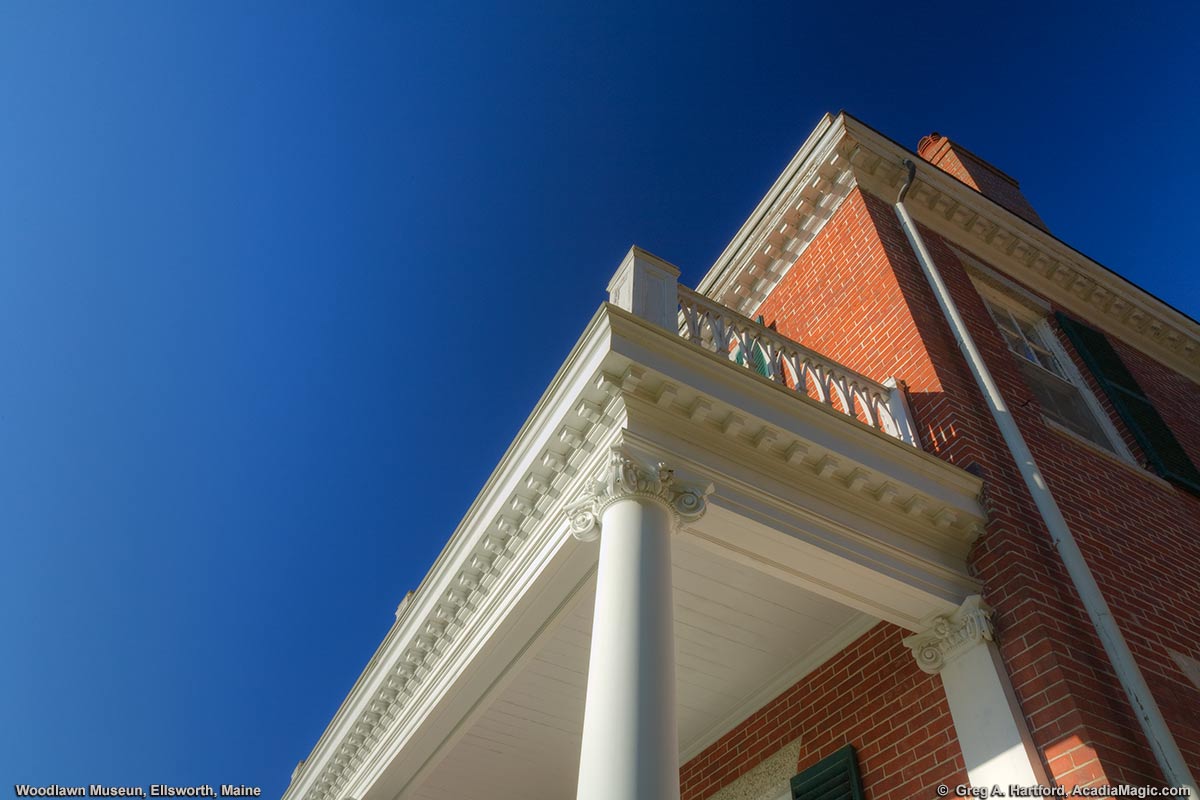 While columns at Woodlawn Museum in Ellsworth, Maine