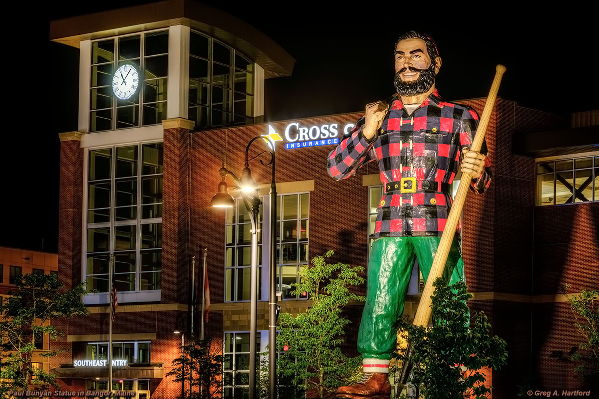 Paul Bunyan Statue in front of new Cross Insurance Center in Bangor, Maine