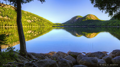 View of Jordan Pond and the Bubbles from the western side