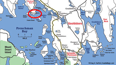 Sorrento, Maine Location Map