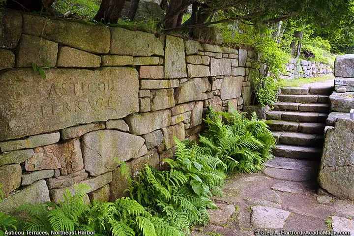 Steps to Asticou Terraces leading to Thuya Garden