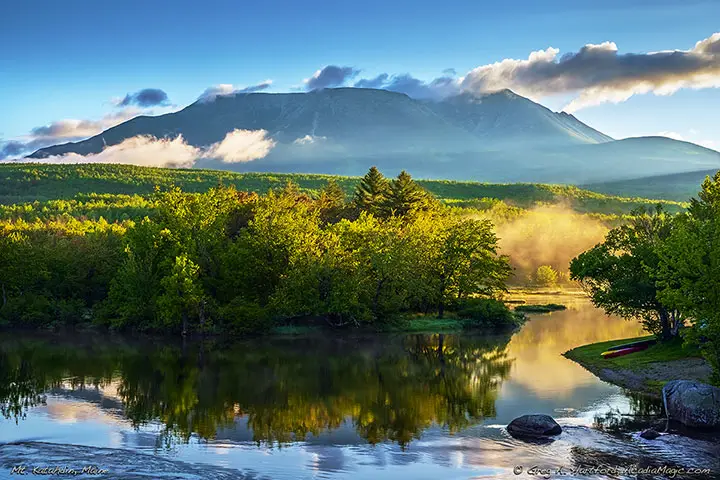 Mount Katahdin seen from Abol Bridge