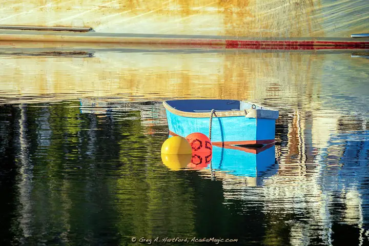 Fisherman dinghy in Winter Harbor, Maine