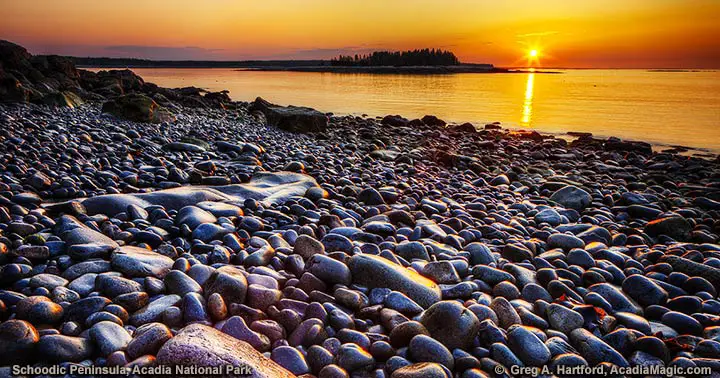 Sunrise on east coast of Schoodic Peninsula