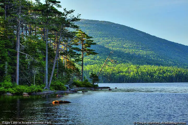Eagle Lake in Bar Harbor, Maine in Acadia