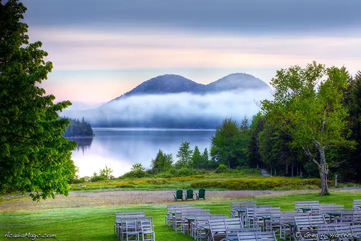 Jordan Pond view from Jordan Pond Restaurant in Acadia National Park