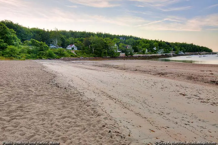 Early morning view of public beach