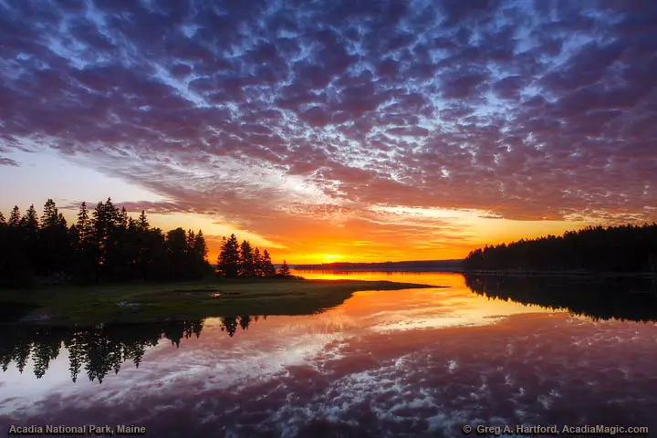 Beautiful sunrise seen from Trenton, Maine