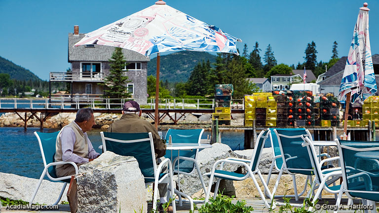 On the shore dining in Bass Harbor, Maine