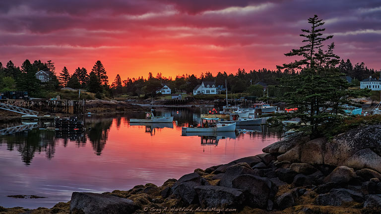 Fishing Village of Corea, Maine just before sunrise