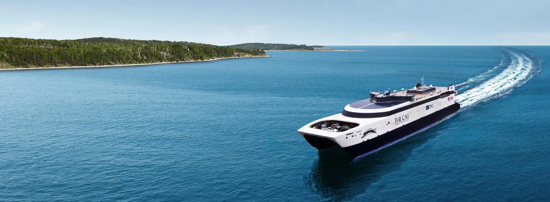 View of The Cat Ferry in Bar Harbor, Maine