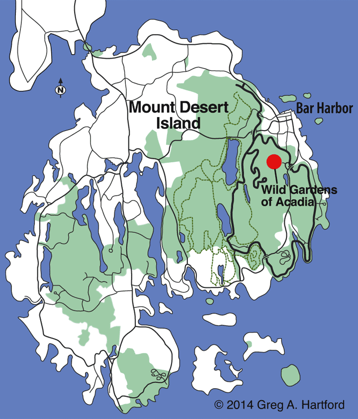 Location map of Wild Gardens of Acadia