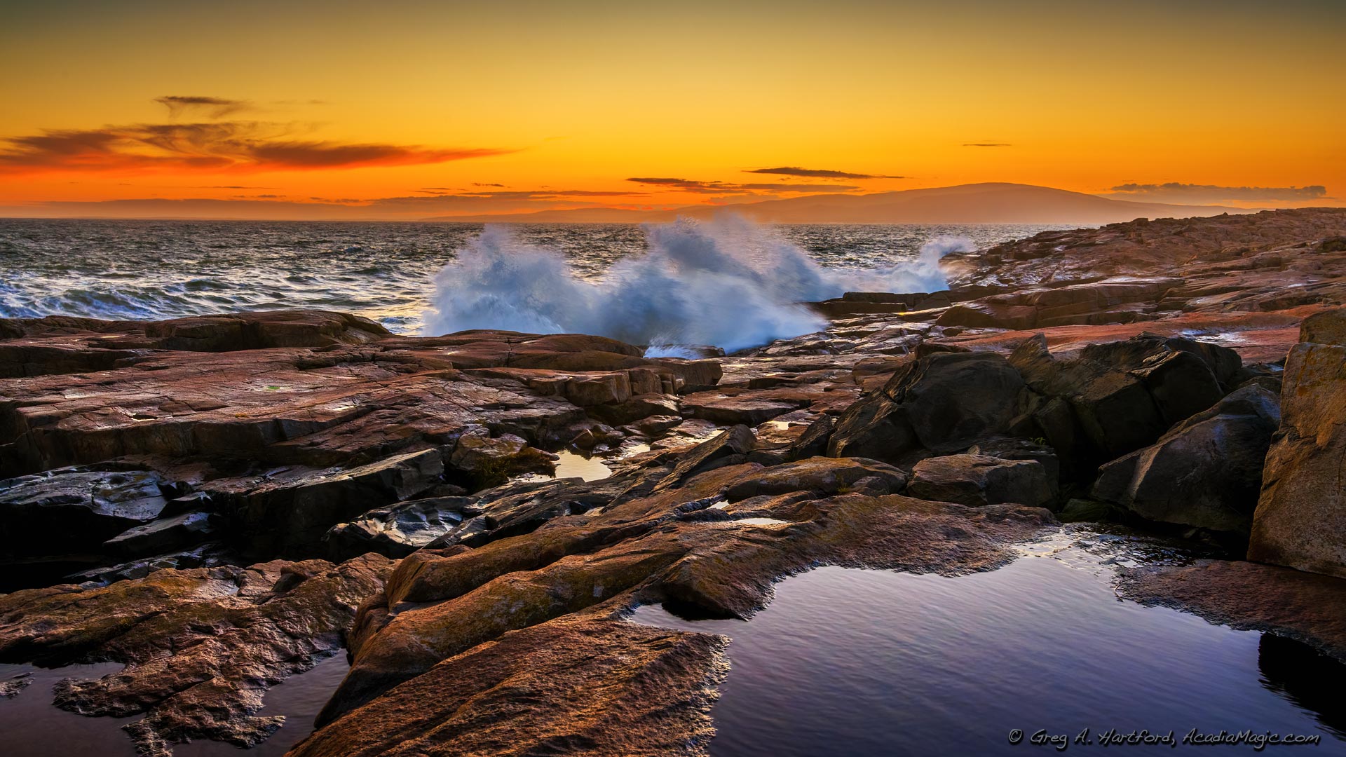 Acadia Sunset at Schhodic Point